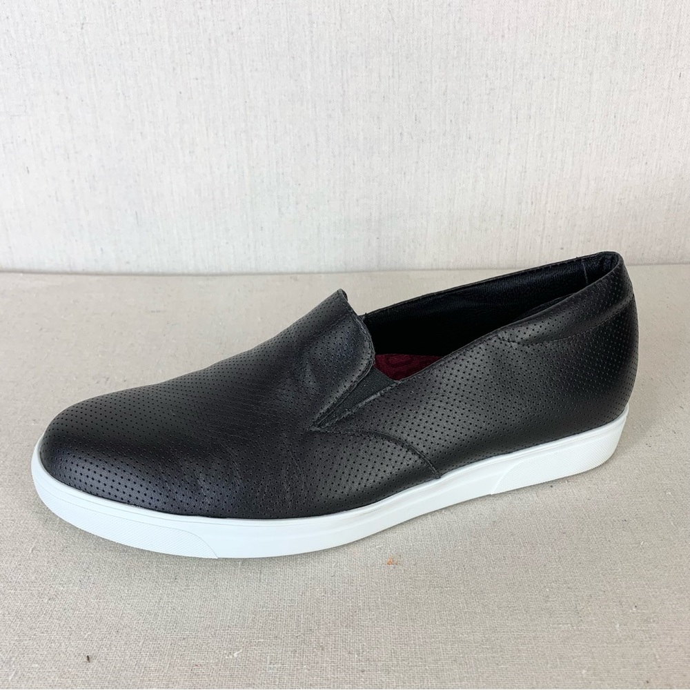 Munro Lulu Perforated Black Leather Casual Slip-On Sneaker - Size 11 Wide